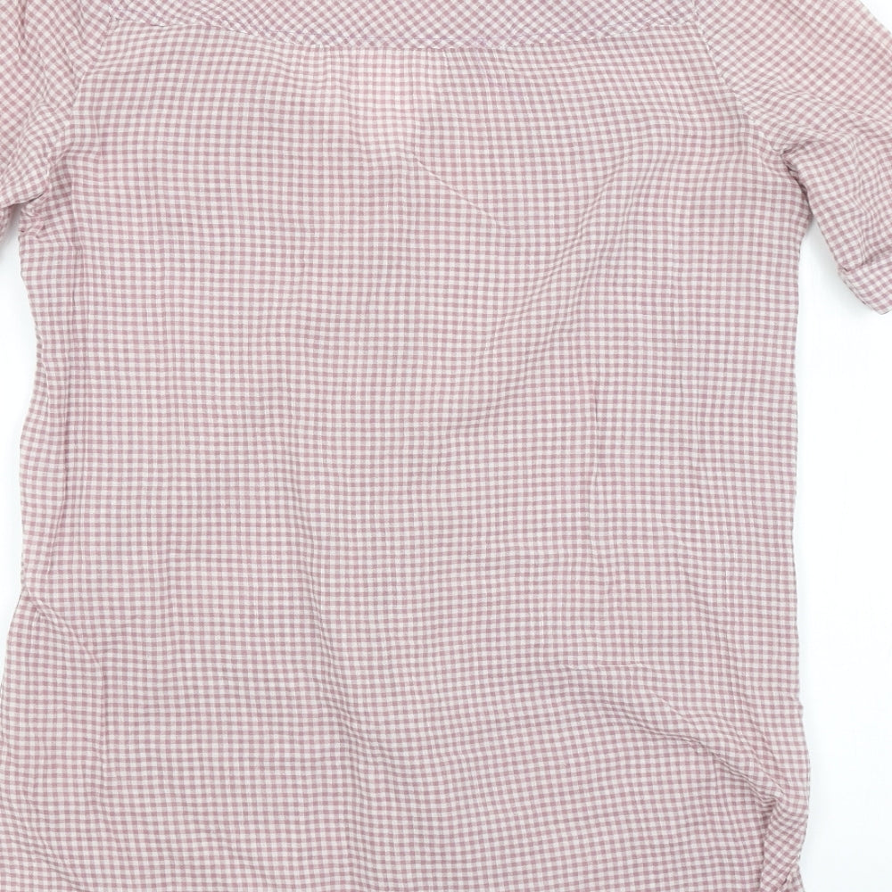 Preworn Womens Purple Check Basic Button-Up Size L