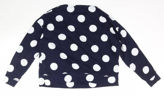 NEXT Womens Blue Polka Dot Top Pyjama Top Size M