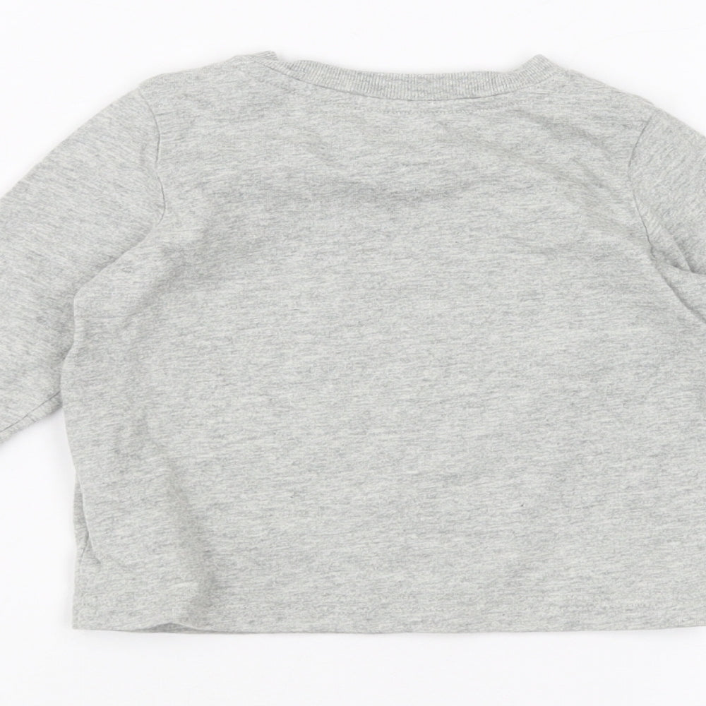 Brand and care label for Gap Baby Grey Basic T-Shirt, size 6-9, Months
