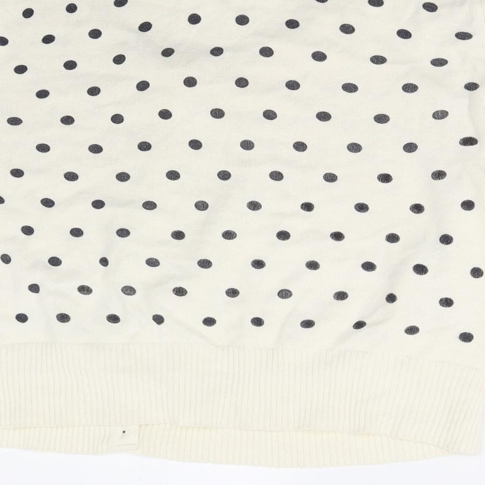 Evie Womens Beige Polka Dot Knit Cardigan Jumper Size 14