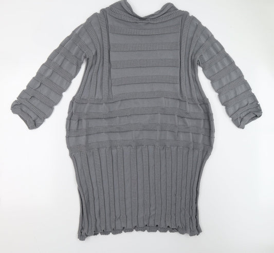 Morgan Marks Womens Grey Knit Jumper Dress Size L