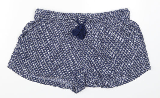 H&M Womens Blue Geometric Hot Pants Shorts Size M