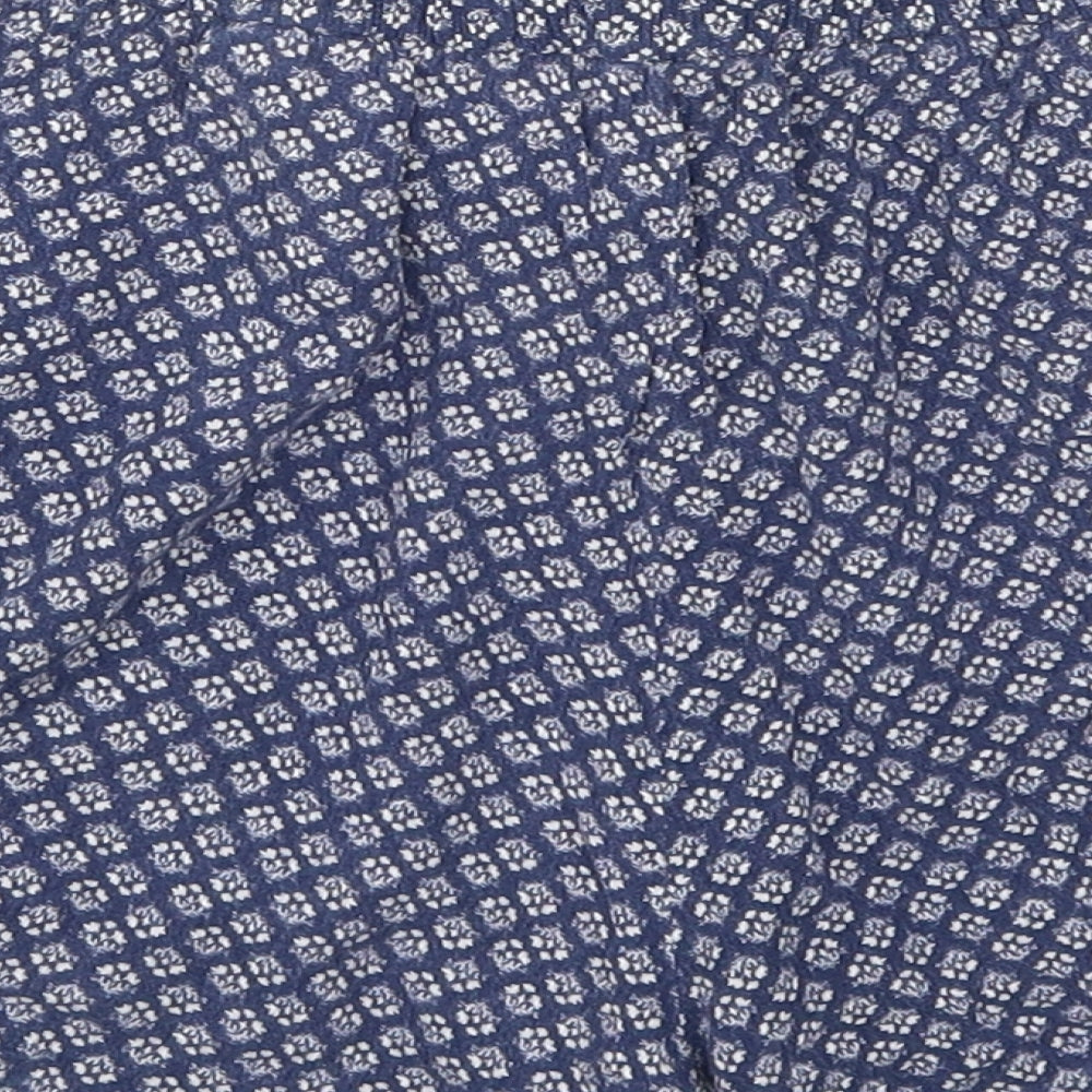H&M Womens Blue Geometric Hot Pants Shorts Size M