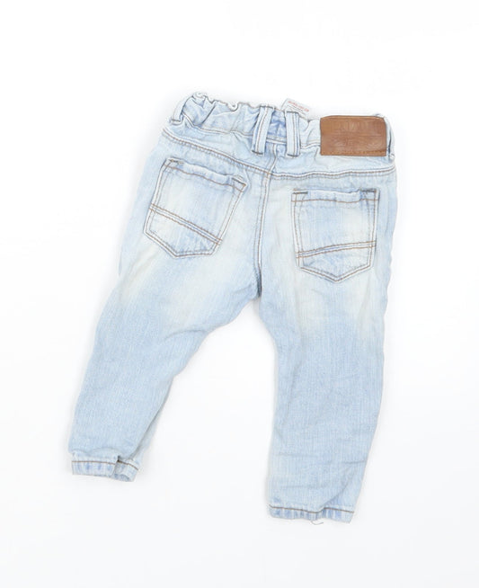 NEXT Boys Blue Denim Cargo Jeans Size 3-6 Months
