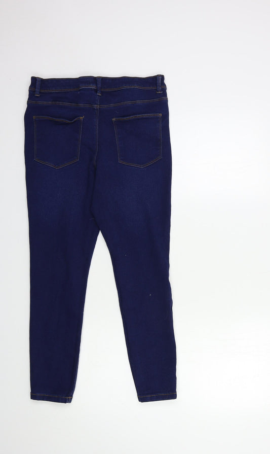 Denim & Co. Womens Blue Denim Skinny Jeans Size 14 L25 in