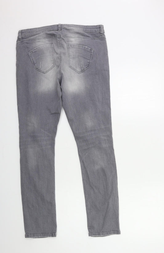 Denim & Co. Womens Green Denim Skinny Jeans Size 12 L30 in