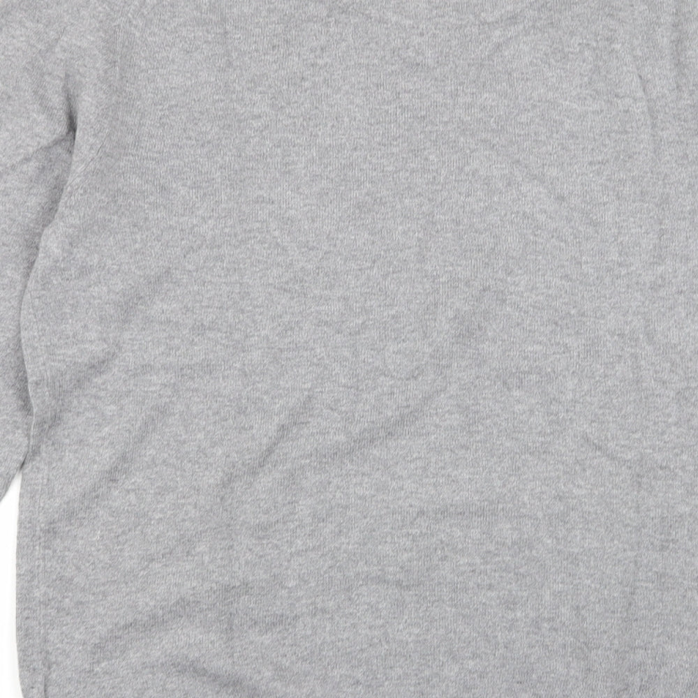 Brand and care label for ESPRIT men’s grey jumper, size S