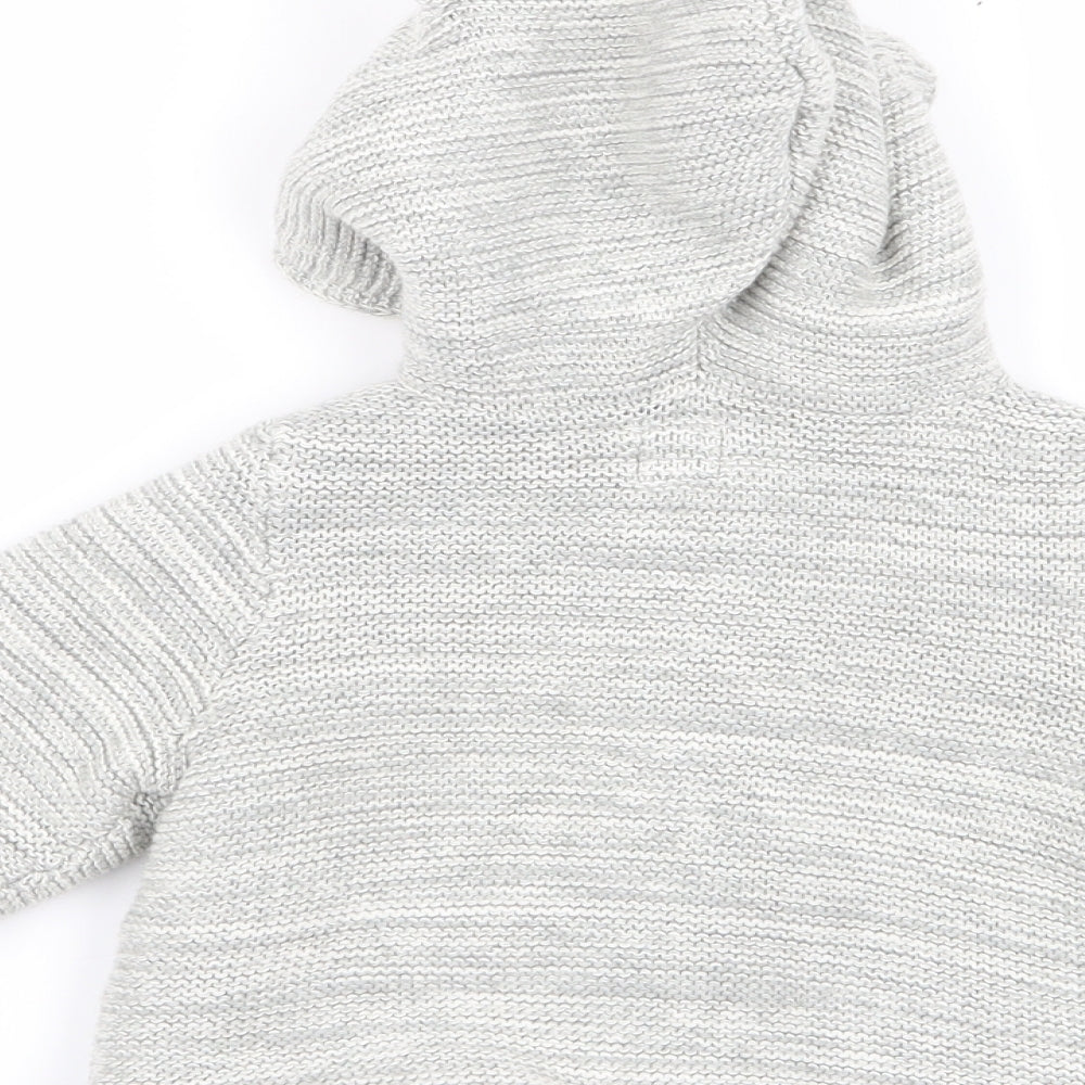 Brand and care label for Gap boys’ grey overcoat coat, size 3-6, months