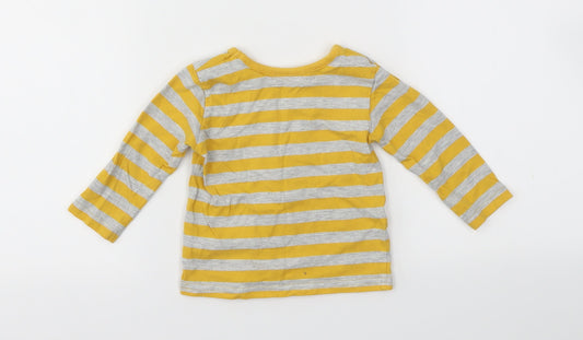 George Boys Yellow Striped Basic T-Shirt Size 6-9 Months