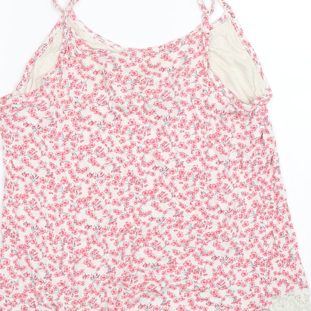 love to lounge Womens White Floral Top Pyjama Top Size L