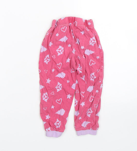 Preworn Girls Pink Polka Dot Cami Pyjama Pants Size 2-3 Years