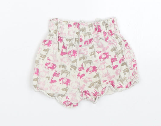 TU Girls White Animal Print Capri Sleep Shorts Size 2-3 Years - Animals