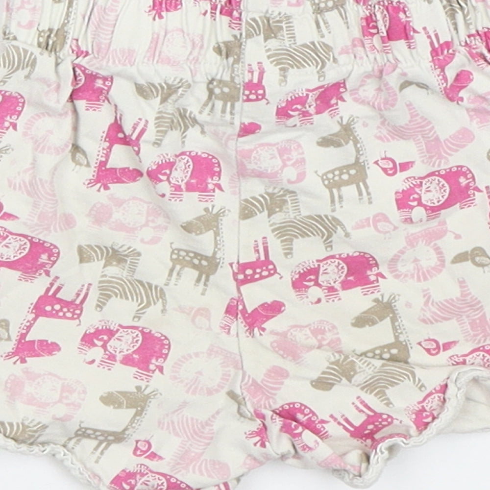 TU Girls White Animal Print Capri Sleep Shorts Size 2-3 Years - Animals