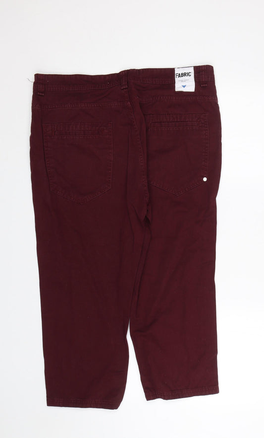 Fabric Womens Red Denim Cropped Jeans Size 36 L21 in