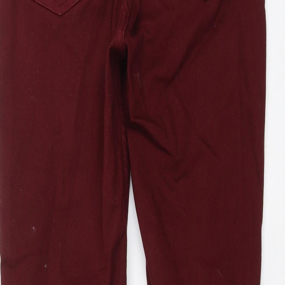 F&F Womens Red Denim Skinny Jeans Size 10 L27 in - Distressed