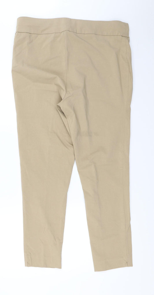 Zoe & Phoebe Womens Beige Rayon Capri Trousers Size 36 in L26 in