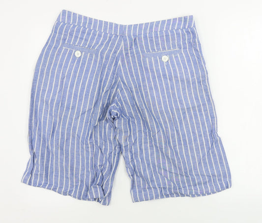 Yaly coulture Womens Blue Striped Chino Shorts Size 34 in