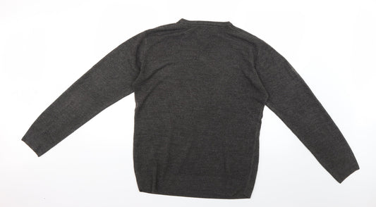 Easy Mens Grey Pullover Jumper Size M