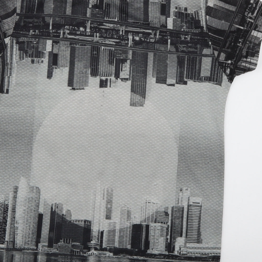 Rebel Boys Grey Geometric Basic T-Shirt Size 10-11 Years