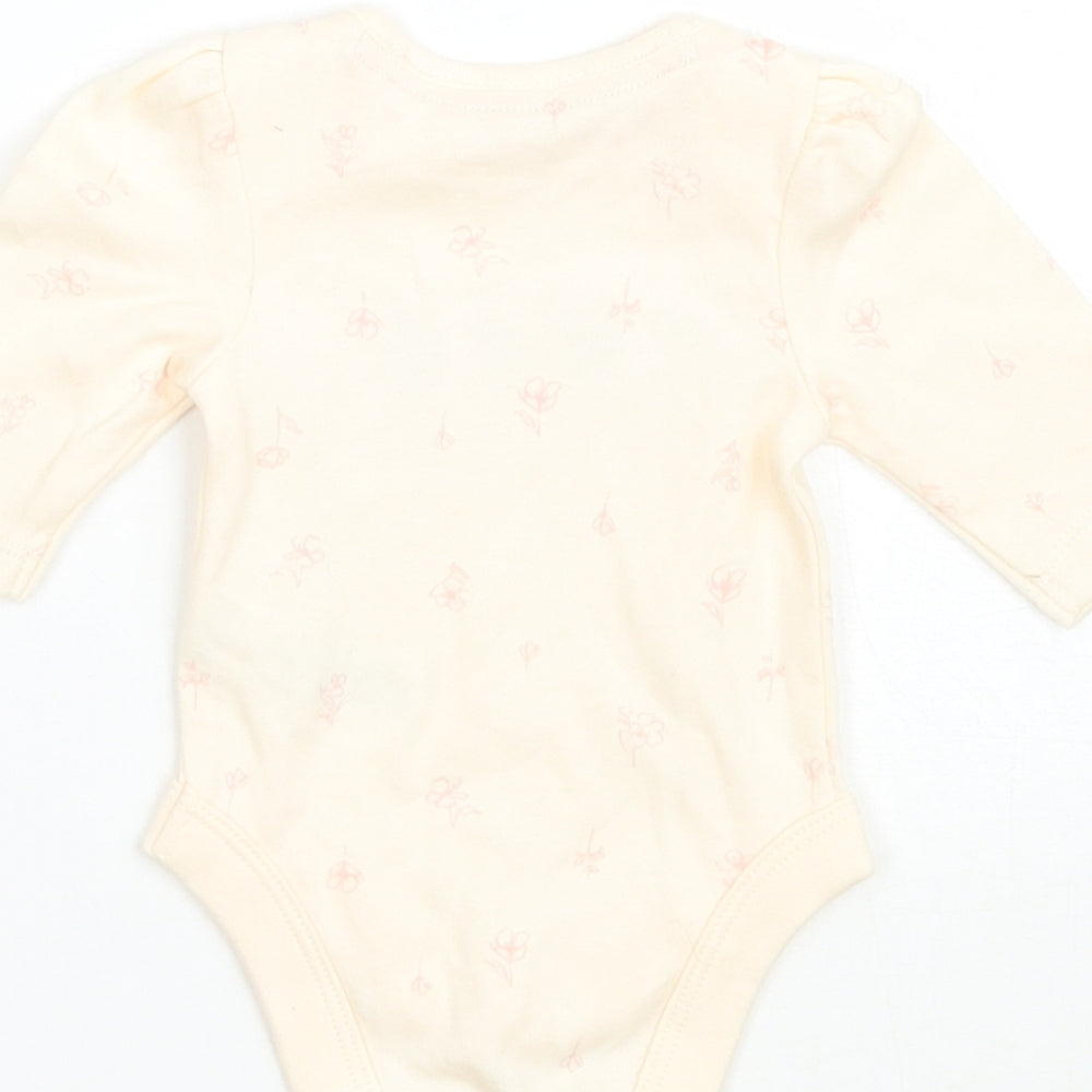 George Girls Beige Floral Babygrow One-Piece Size Newborn - Tiny baby