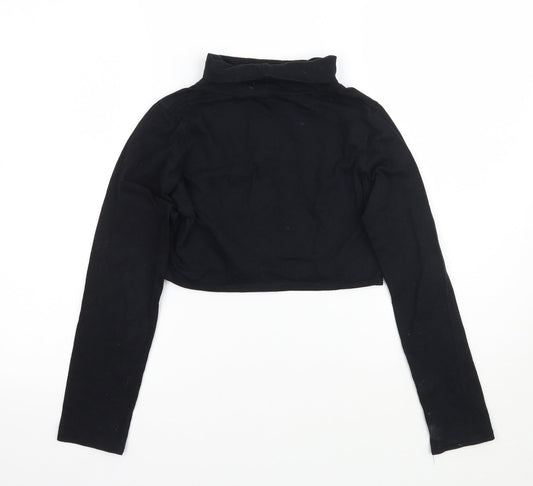 Missguided Womens Black Cropped T-Shirt Size M