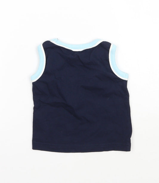 Matalan Boys Blue Basic Tank Size 3-6 Months