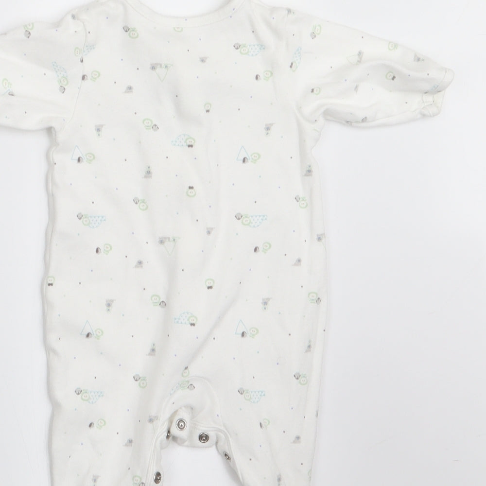 Marks and Spencer Boys Ivory Animal Print Babygrow One-Piece Size 0-3 Months