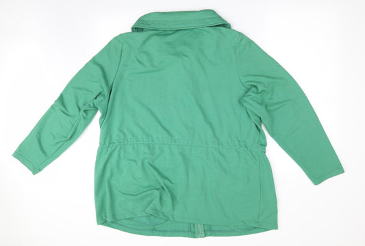 BM Womens Green Jacket Coat Size XL - Drawstring waist