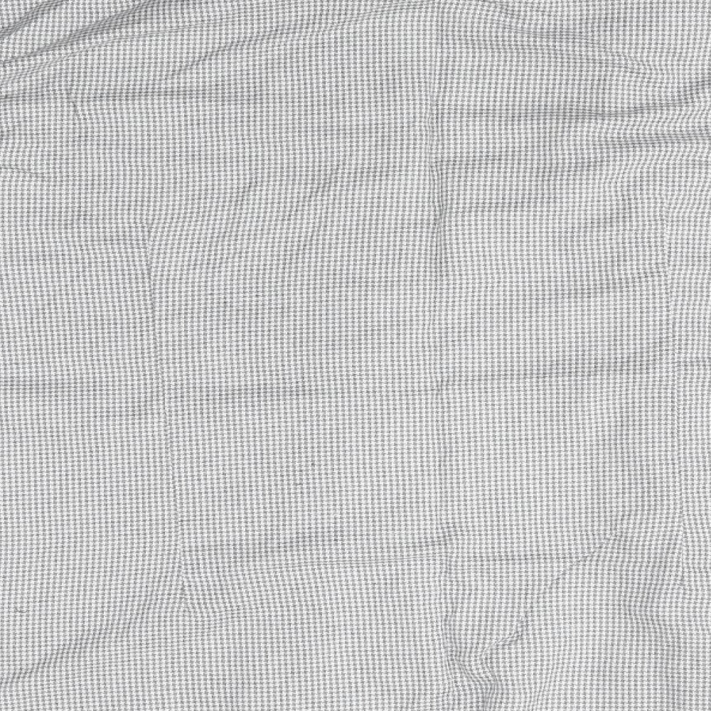 Zara Mens Grey Check Button-Up Size L