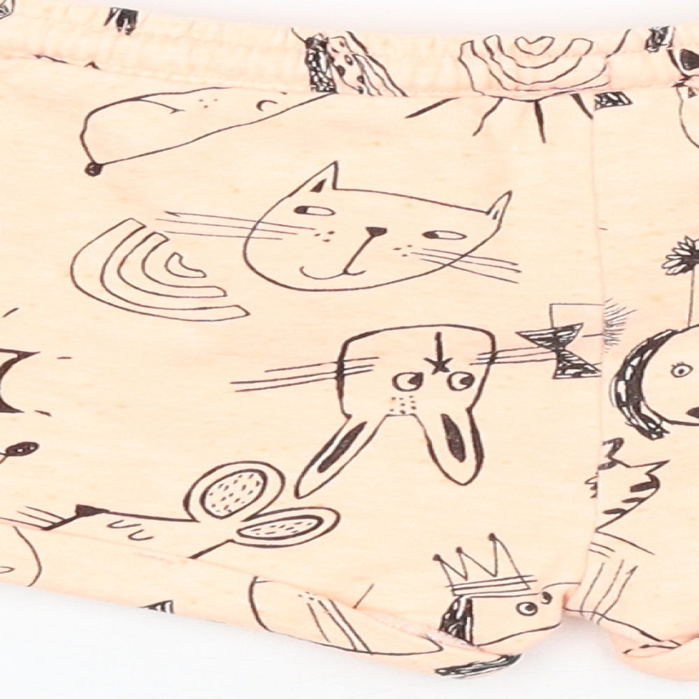 NEXT Girls Orange Animal Print Cropped Leggings Size 12-18 Months