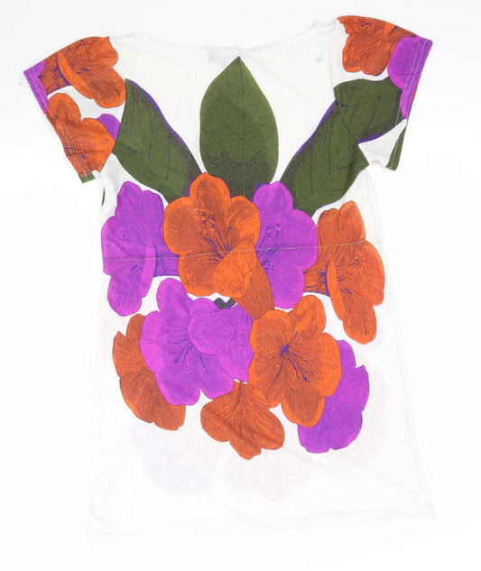 Dalls Womens Multicoloured Floral Basic T-Shirt Size 8 - Long T-shirt/Dress