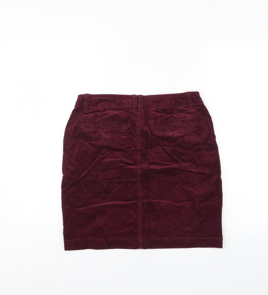 Indego Womens Purple Corduroy A-Line Skirt Size 8