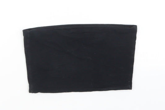 Topshop Womens Black Cropped T-Shirt Size 4