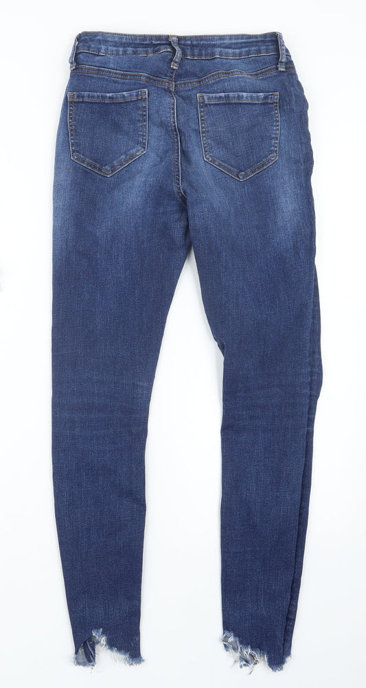 Denim Co. Womens Blue Denim Straight Jeans Size 8 L26.5 in