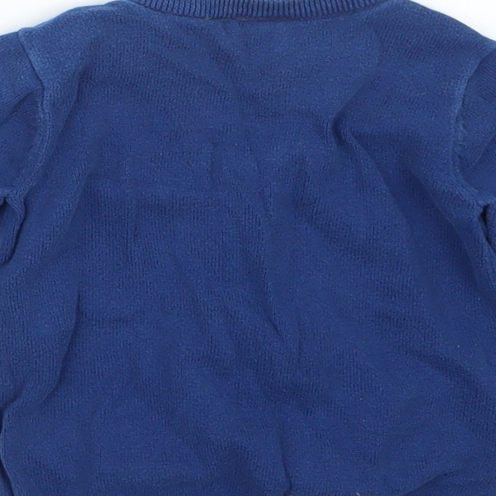 H&M Boys Blue Knit Cardigan Jumper Size 6-9 Months