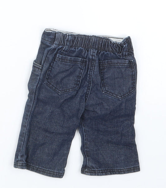 Mothercare Boys Blue Denim Cargo Jeans Size 0-3 Months