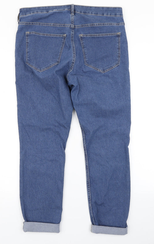 &Denim Womens Blue Denim Straight Jeans Size 33 in L23 in