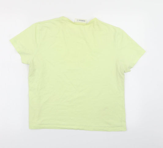 Jonelle Womens Green Basic T-Shirt Size L