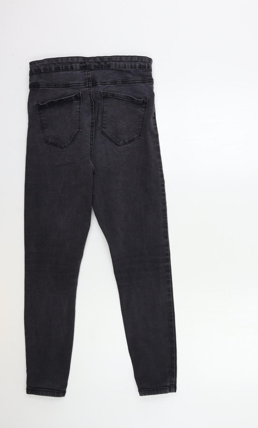 Denim & Co. Womens Black Denim Skinny Jeans Size 14 L25 in