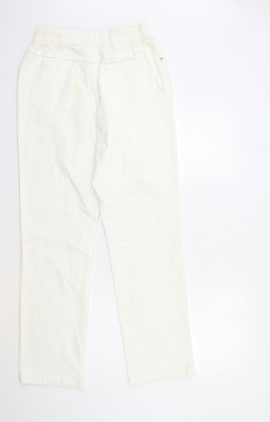 Impressions Womens White Denim Straight Jeans Size 12 L32 in