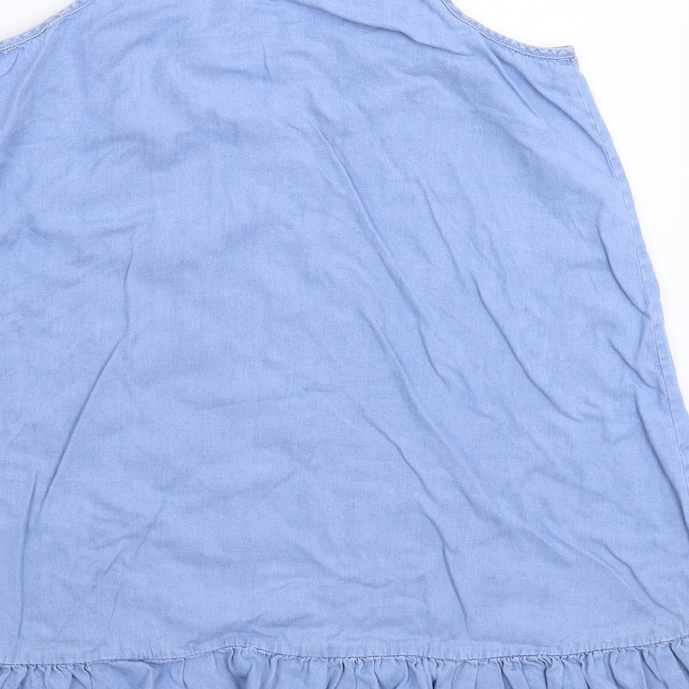 Denim & Co. Womens Blue Basic Tank Size 14