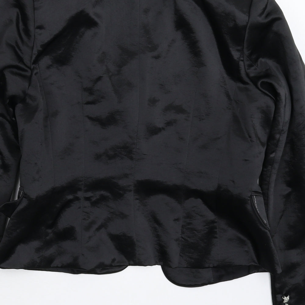 Perletti Womens Black Jacket Blazer Size 8