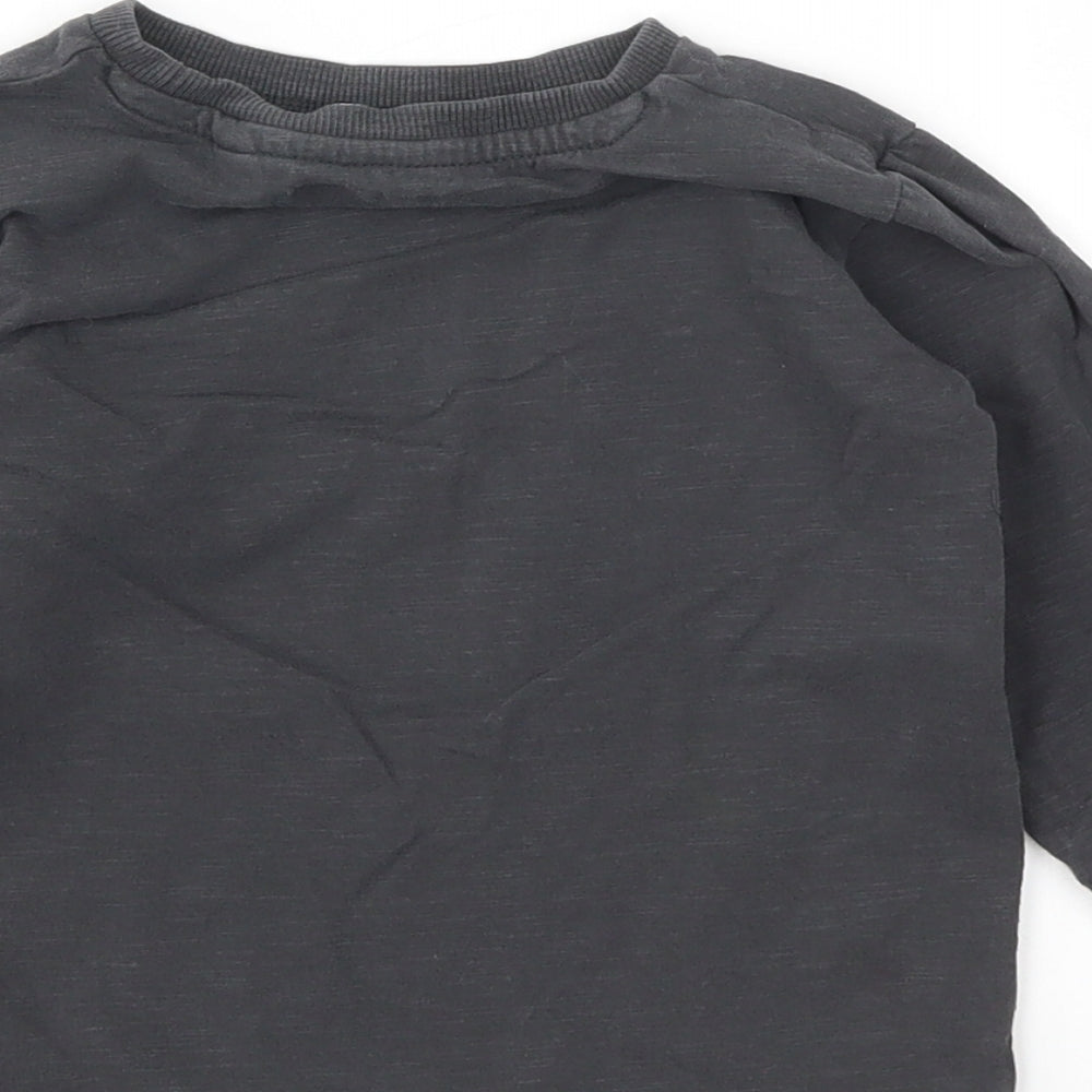 Brand and care label for Next girls’ grey basic t-shirt, size 24, months