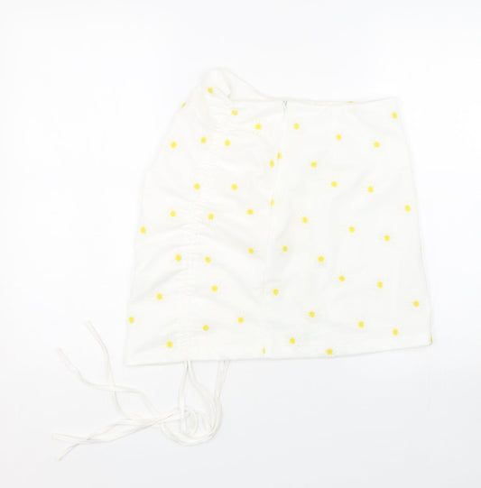 Shien Womens White Floral Wrap Skirt Size S