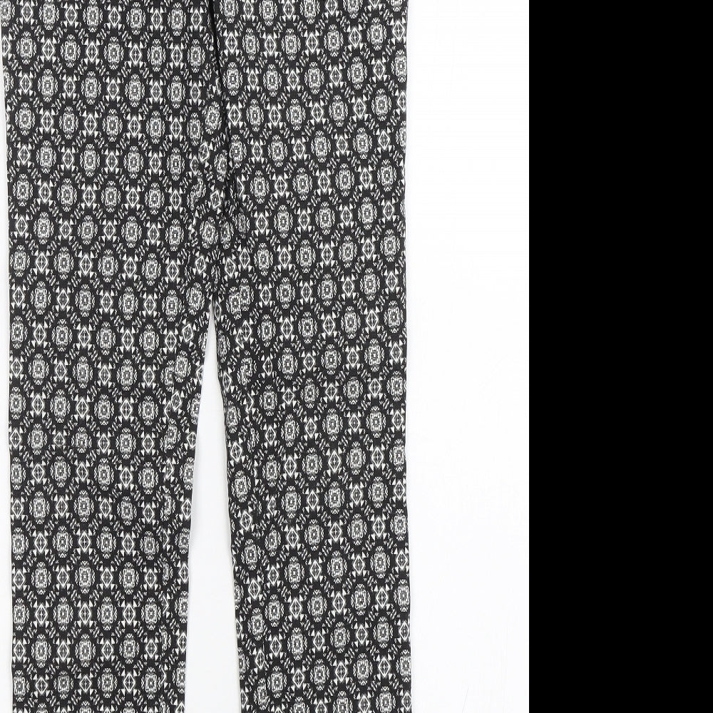 Atmosphere Womens Black Paisley Capri Trousers Size 8 L27 in