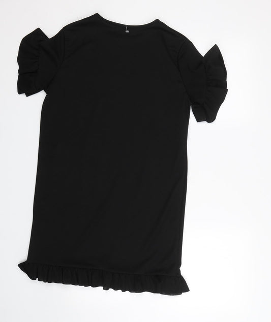 I SAW IT FIRST Womens Black T-Shirt Dress Size 8