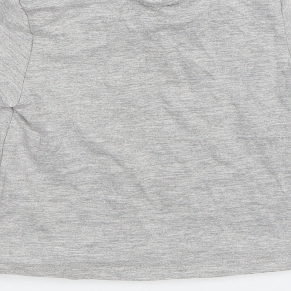 Brand and care label for River Island girls’ grey basic t-shirt, size 3-6, months