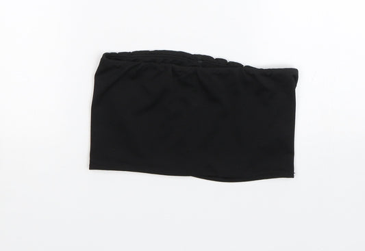 Boohoo Womens Black Cropped T-Shirt Size 10