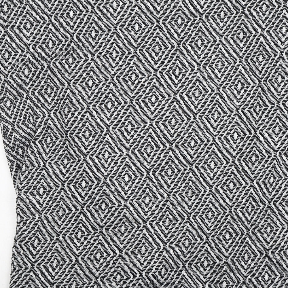 H&M Womens Black Argyle/Diamond Cardigan Jumper Size S