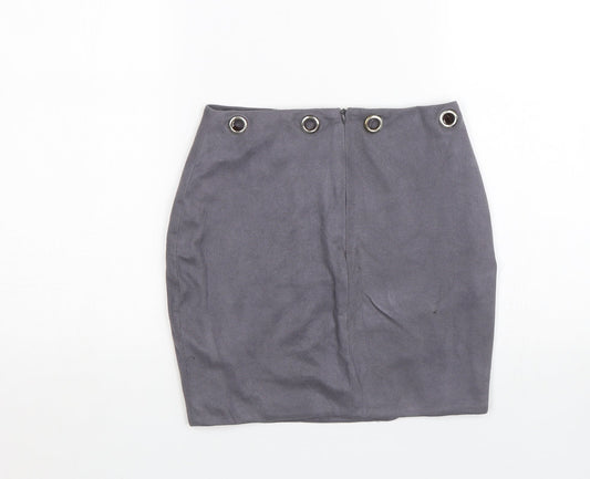 OHPOLLY Womens Grey Bandage Skirt Size 10